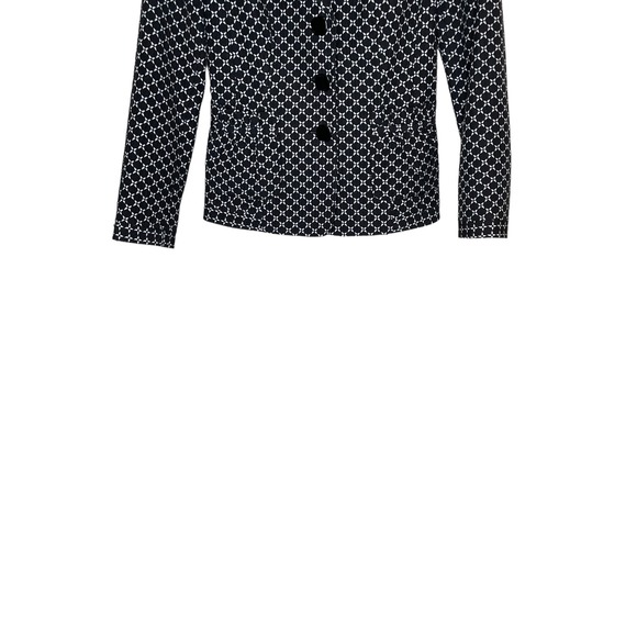 Atelier Women's‎ Jacket Blazer Button-Up Tweed Geometric Lined Collared Black 2 - Picture 4 of 10
